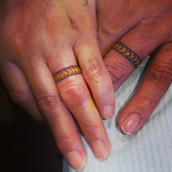 92 Opulent Wedding Ring Tattoo Ideas For Men and Women