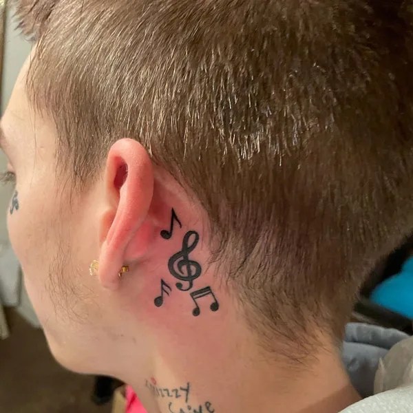 Update 117+ music note tattoo behind ear super hot tnbvietnam.edu.vn
