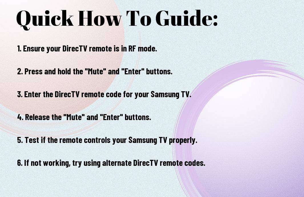 How to Program DirecTV Remote for Samsung TV? Troubleshooting Tips