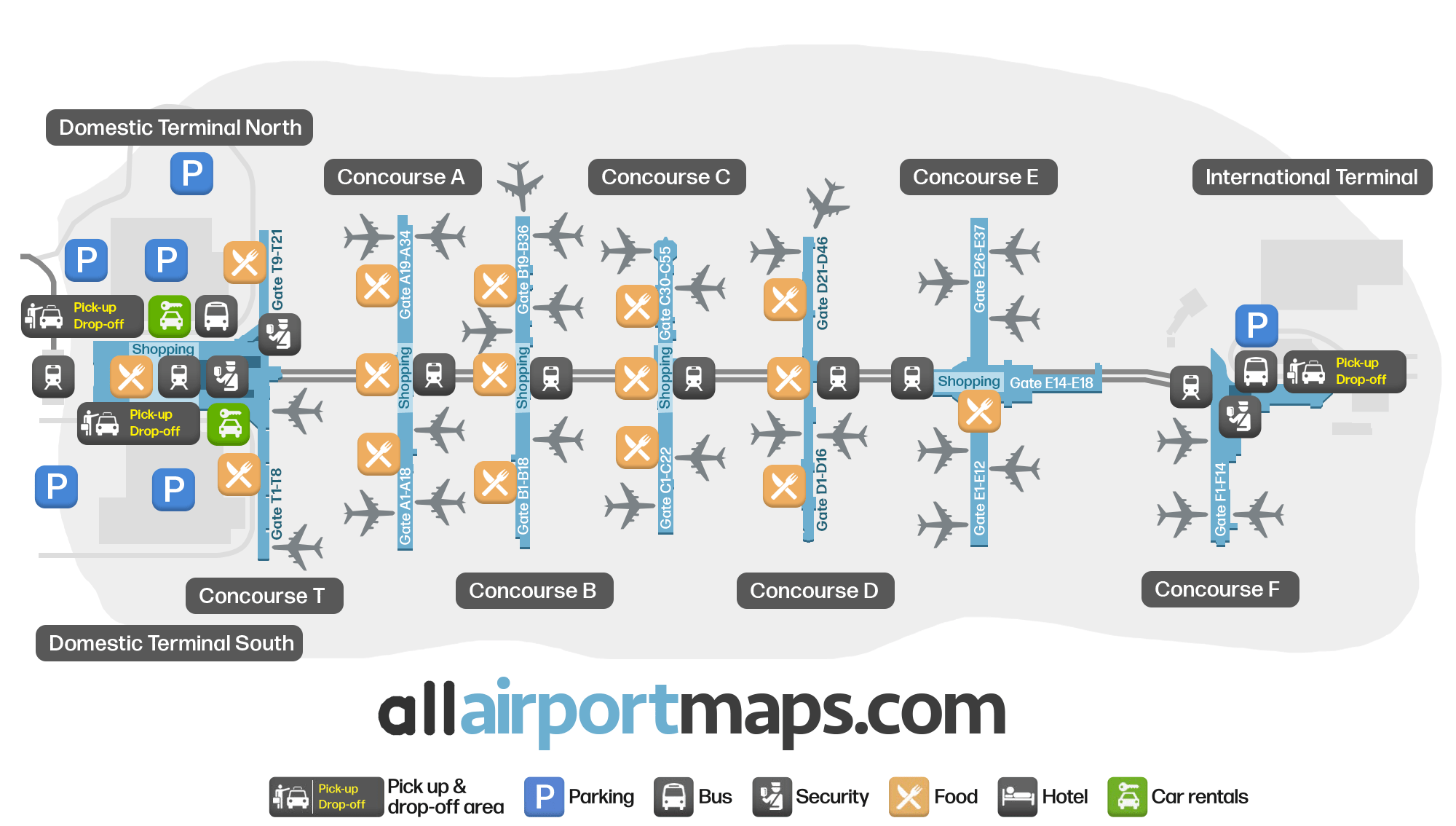 ATL Airport Map - Hartsfield–Jackson Atlanta International Airport