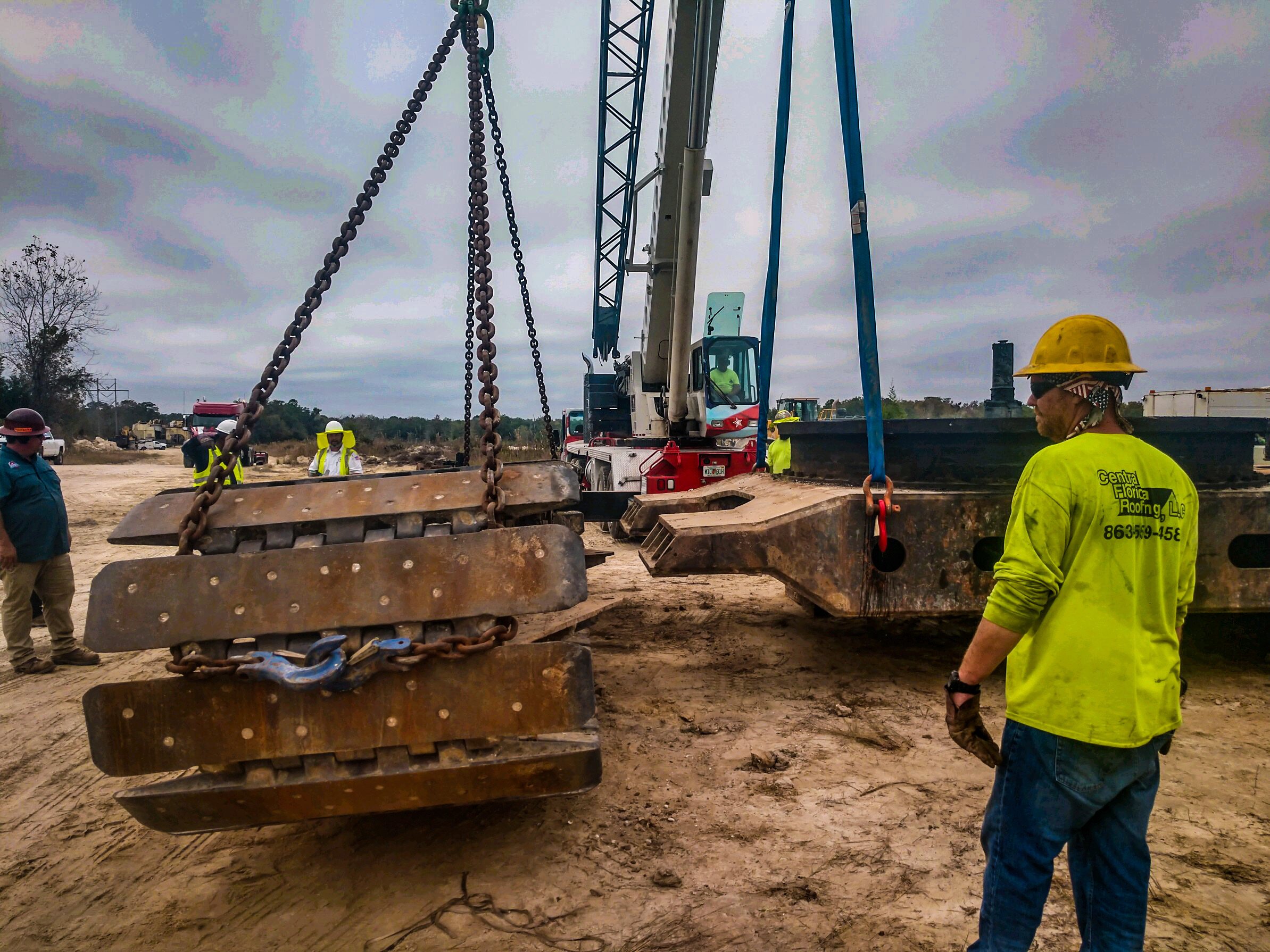 Dragline excaVator build onsite All American Crane North Florida