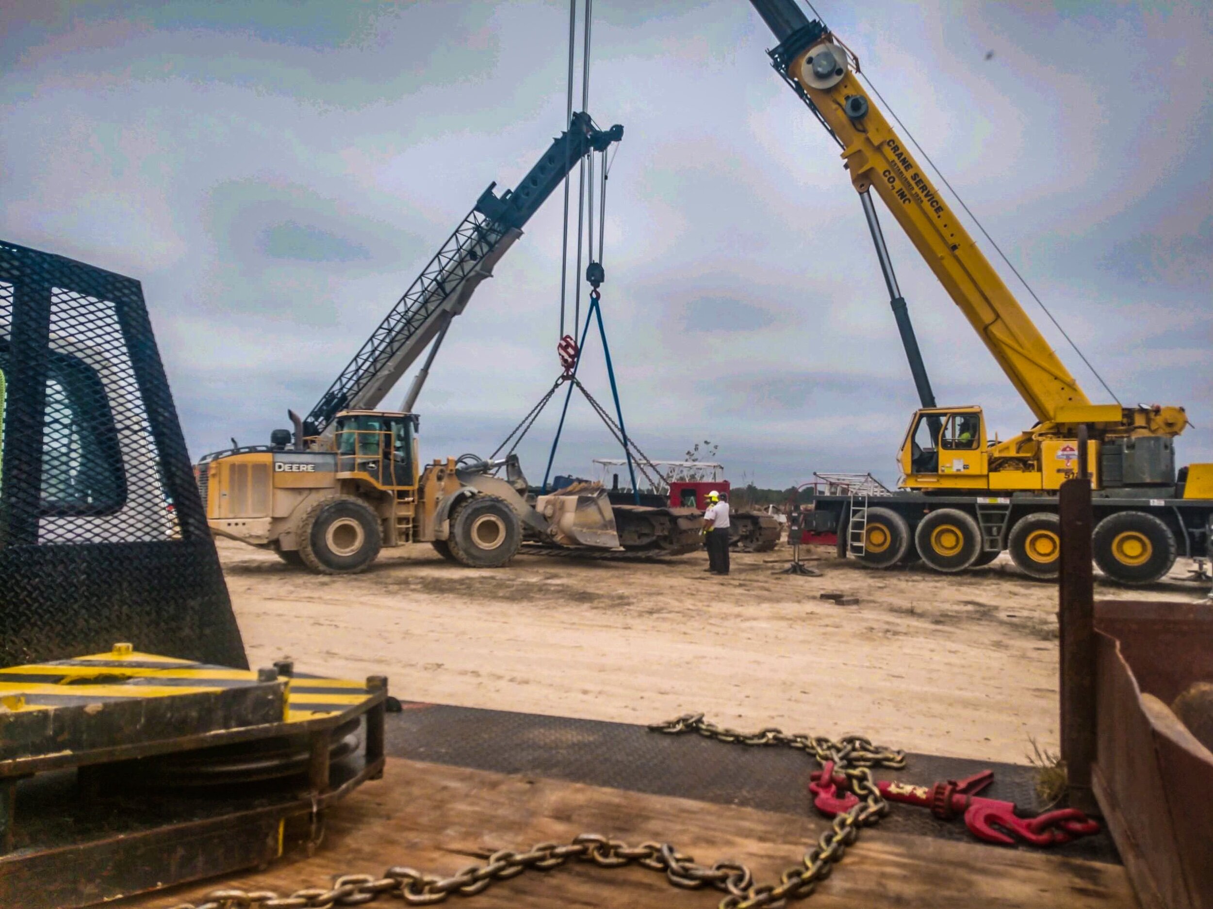 Dragline excaVator build onsite All American Crane North Florida