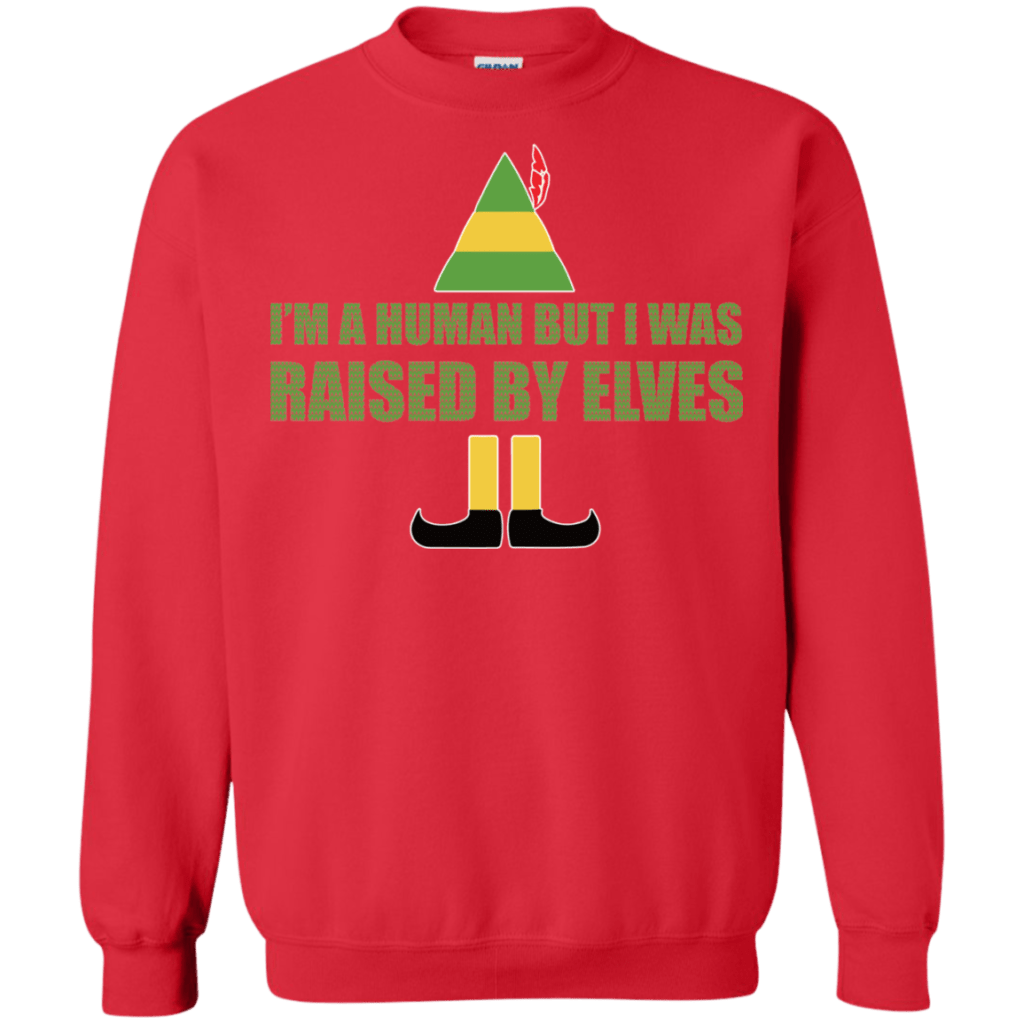 Buddy The Elf I'm A Human But I Was Raised By Elves Christmas Sweater