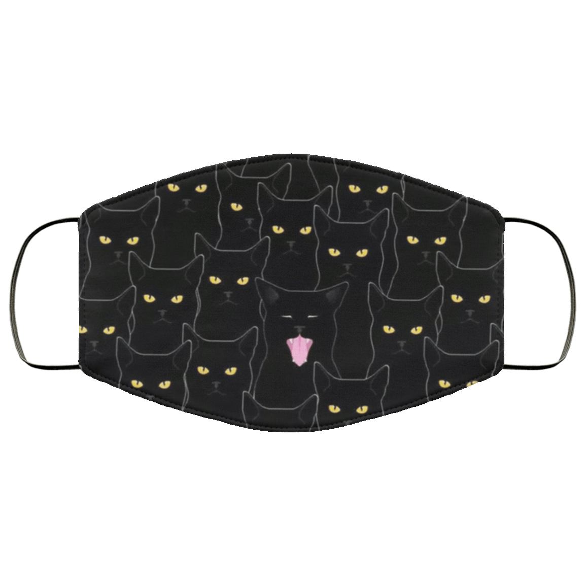 Black Cats Pattern Face Mask