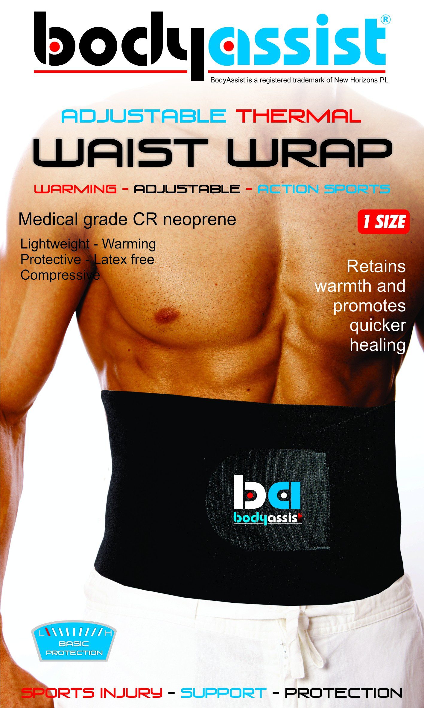 Bodyassist Thermal Waist Belt Wrap one size Allcare Warehouse
