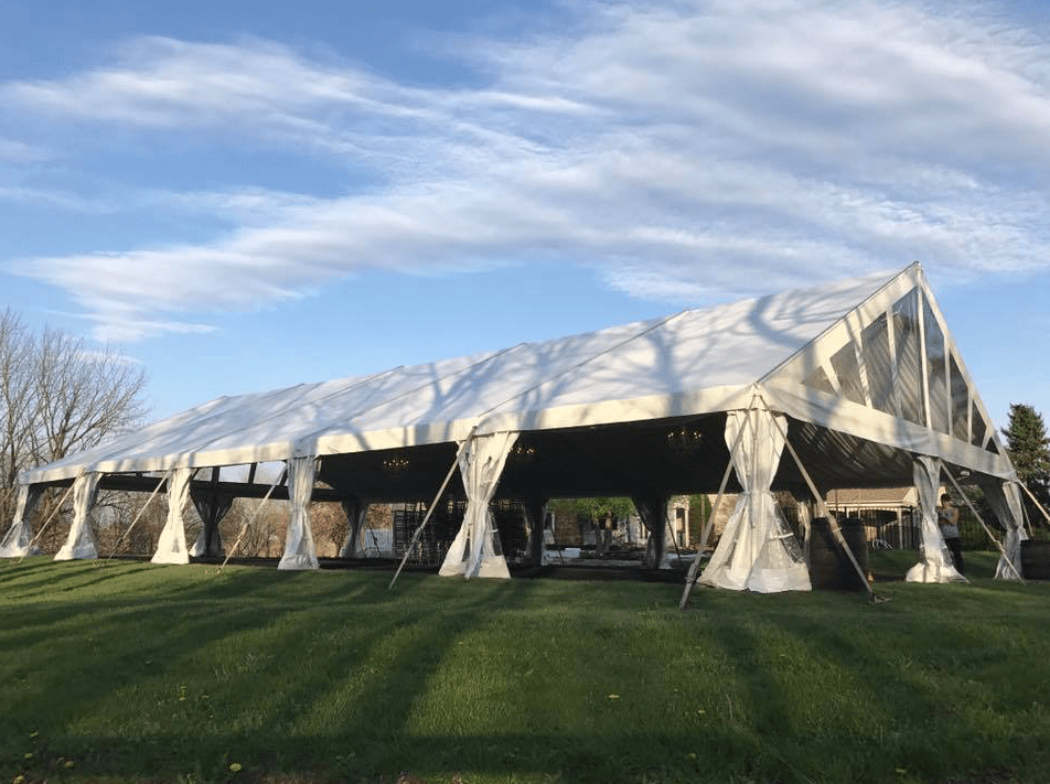 40x75 Clearspan Frame Tent White Top (up to 300 guests seated at