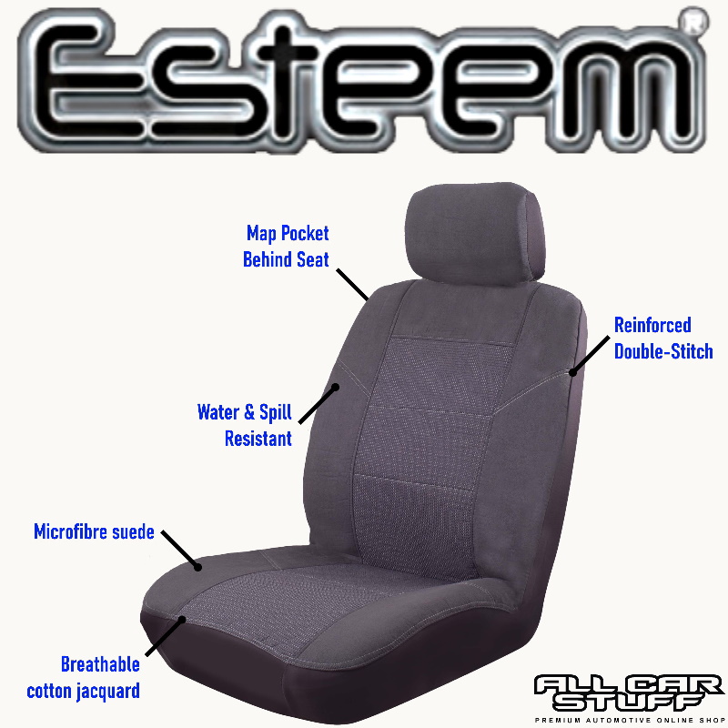 Nissan Navara Seat Covers (D22) Esteem Grey Fabric All Car Stuff
