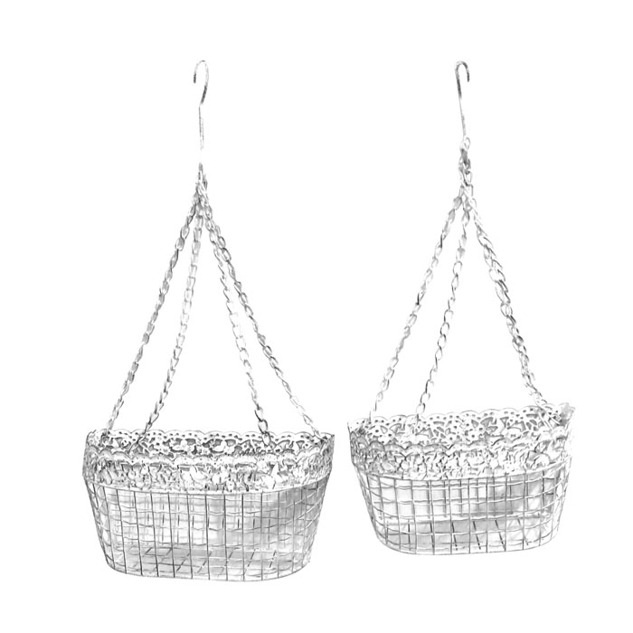 Set of 2 Metal Hanging Baskets All Chic Home and Garden
