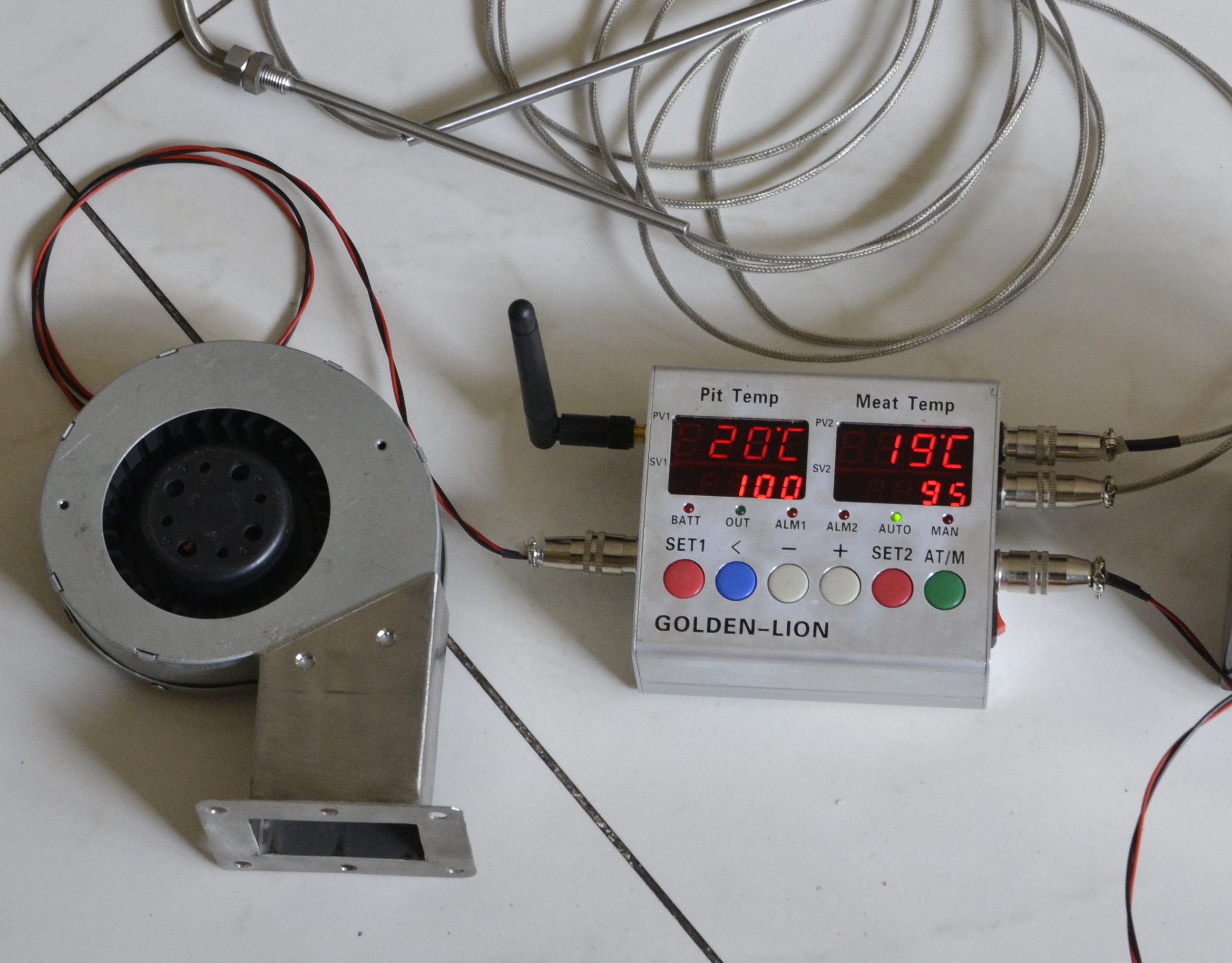 Charcoal Burning BBQ GRILL Smoker Oven Stove Thermostat Temperature