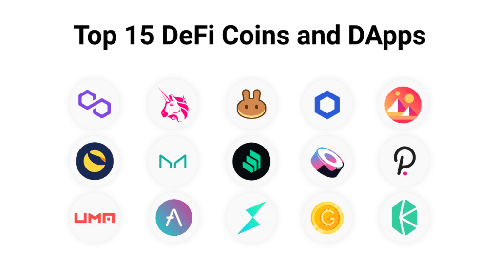 Top DeFi Crypto Coins and Decentralized apps 2023 Allcode