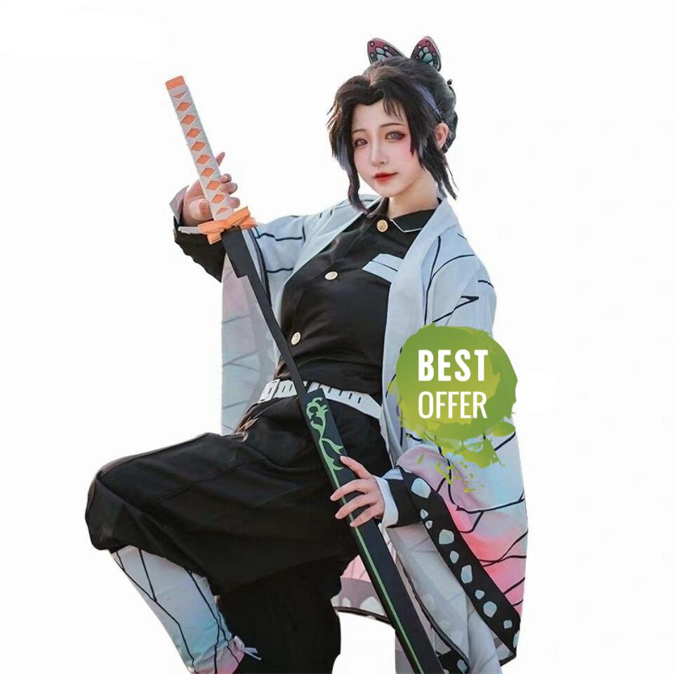 Anime Demon Slayer Kimetsu No Yaiba Kochou Shinobu Kimono Uniform