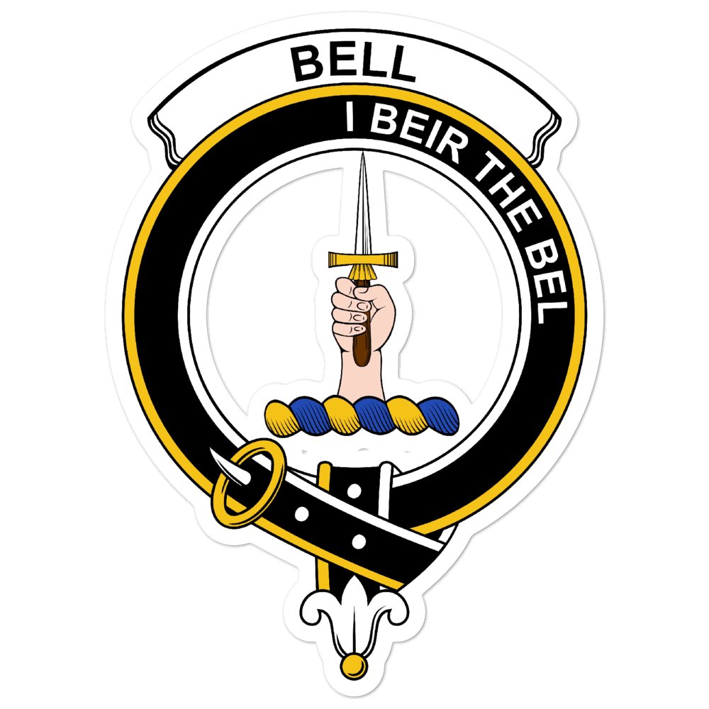 Bell Clan Crest Vinyl Sticker Allcrests & Celtic Creations