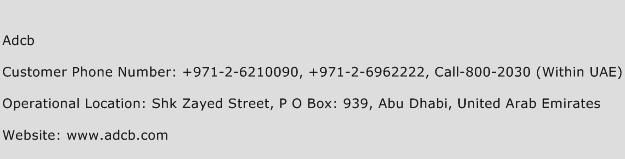 ADCB Number ADCB Customer Service Phone Number ADCB Contact Number