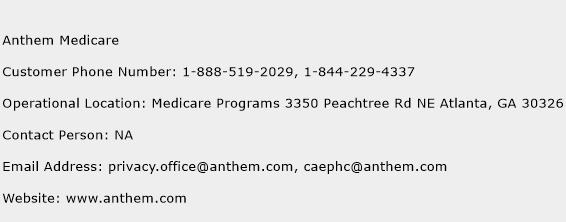 Anthem Medicare Contact Number Anthem Medicare Customer Service