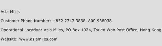 Asia Miles Number Asia Miles Customer Service Phone Number Asia