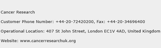 Cancer Research Number Cancer Research Customer Service Phone Number