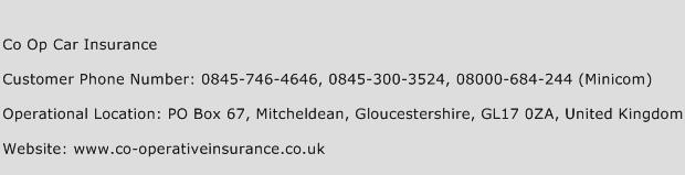 Co Op Car Insurance Number Co Op Car Insurance Customer Service Phone