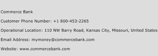 commerce bank phone numbers