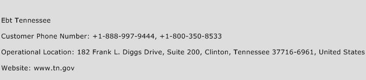 EBT Tennessee Contact Number EBT Tennessee Customer Service Number