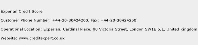 Experian Credit Score Contact Number Experian Credit Score Customer