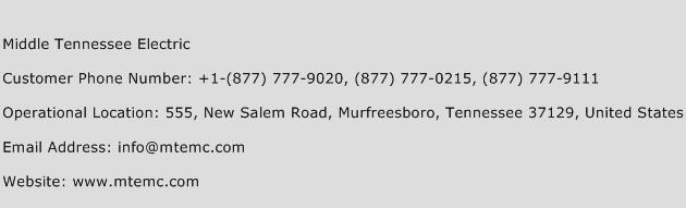 Middle Tennessee Electric Contact Number Middle Tennessee Electric