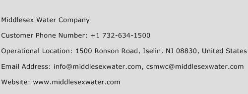 Middlesex Water Company Contact Number Middlesex Water Company