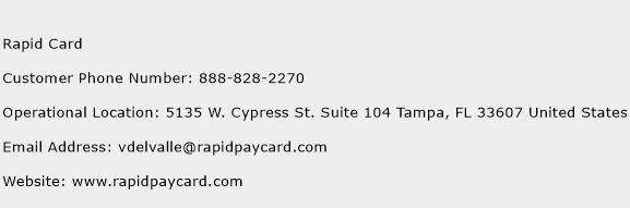 Rapid Card Contact Number Rapid Card Customer Service Number Rapid Card Toll Free Number