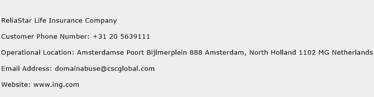 ReliaStar Life Insurance Company Number ReliaStar Life Insurance