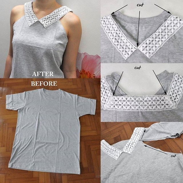 Upcycled Plain Tee DIY AllDayChic