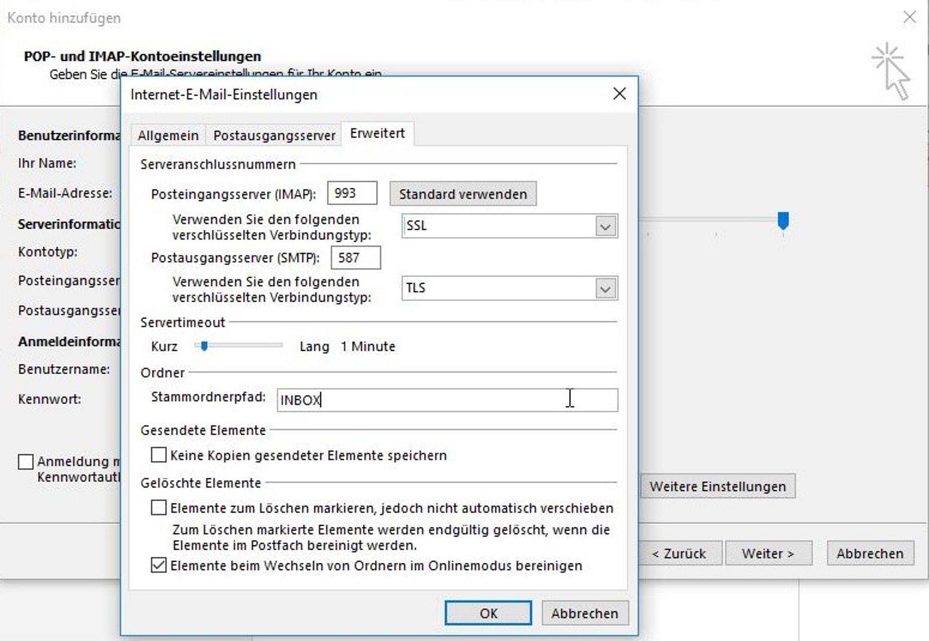 Anleitung IMAP EMailKonto einrichten Microsoft Outlook 2013