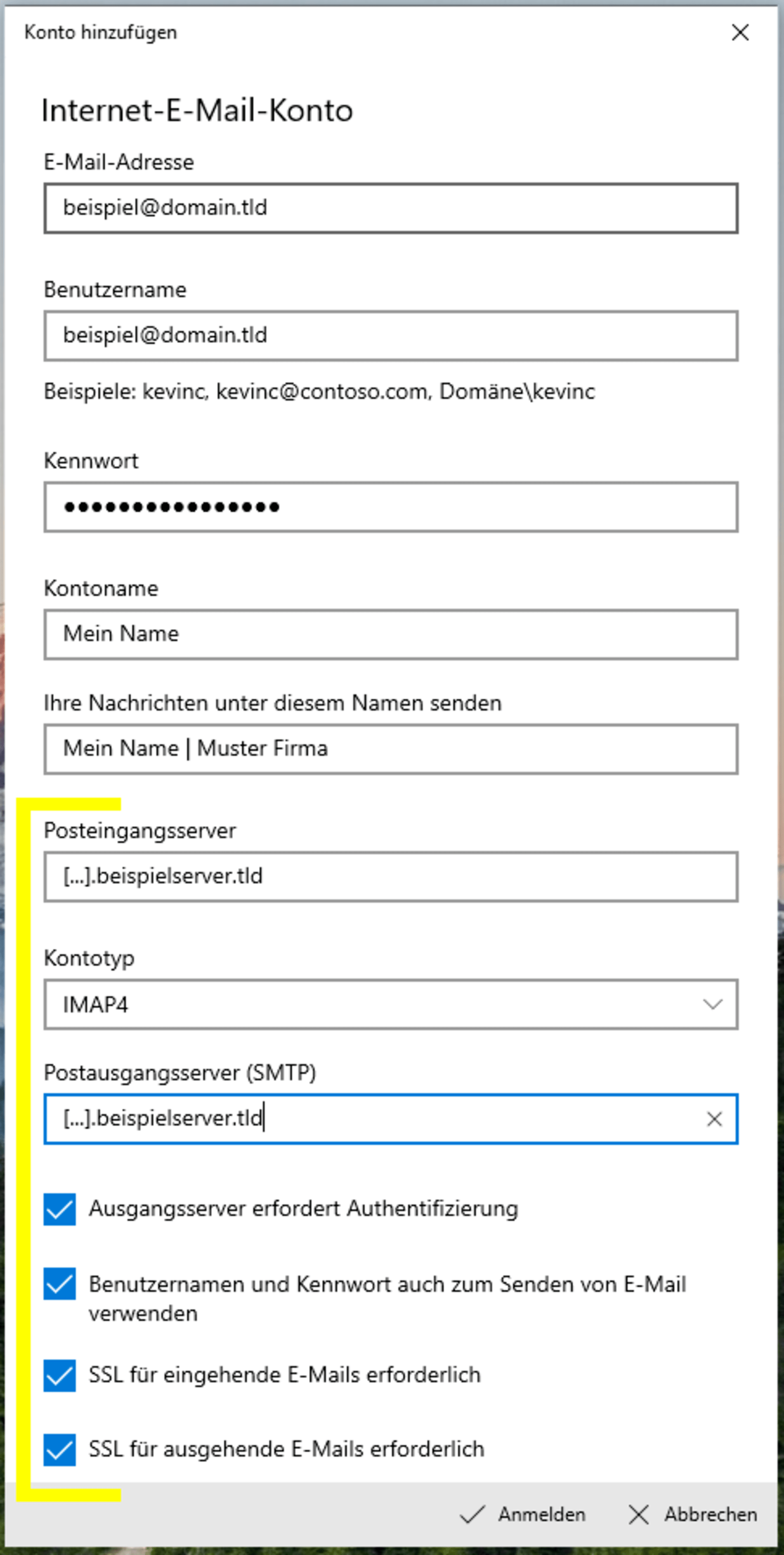 Anleitung neues EMailKonto einrichten Windows Mail 10