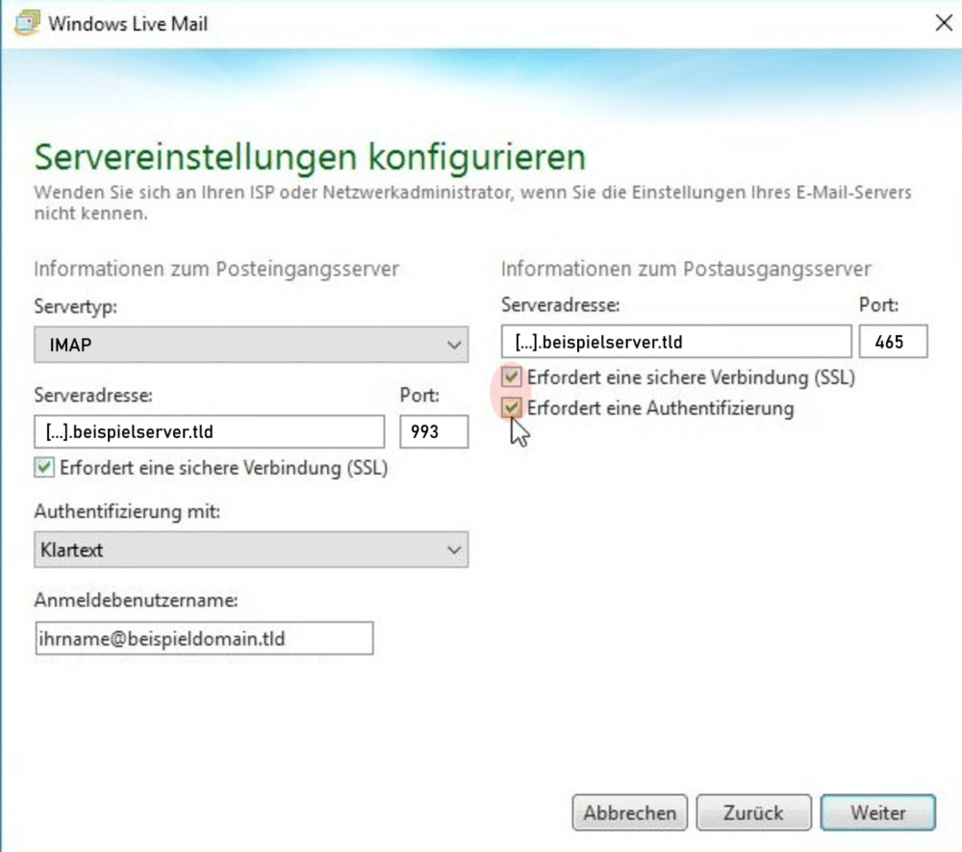 Windows Live Mail einrichten DetailAnleitung inkl. Screenshots