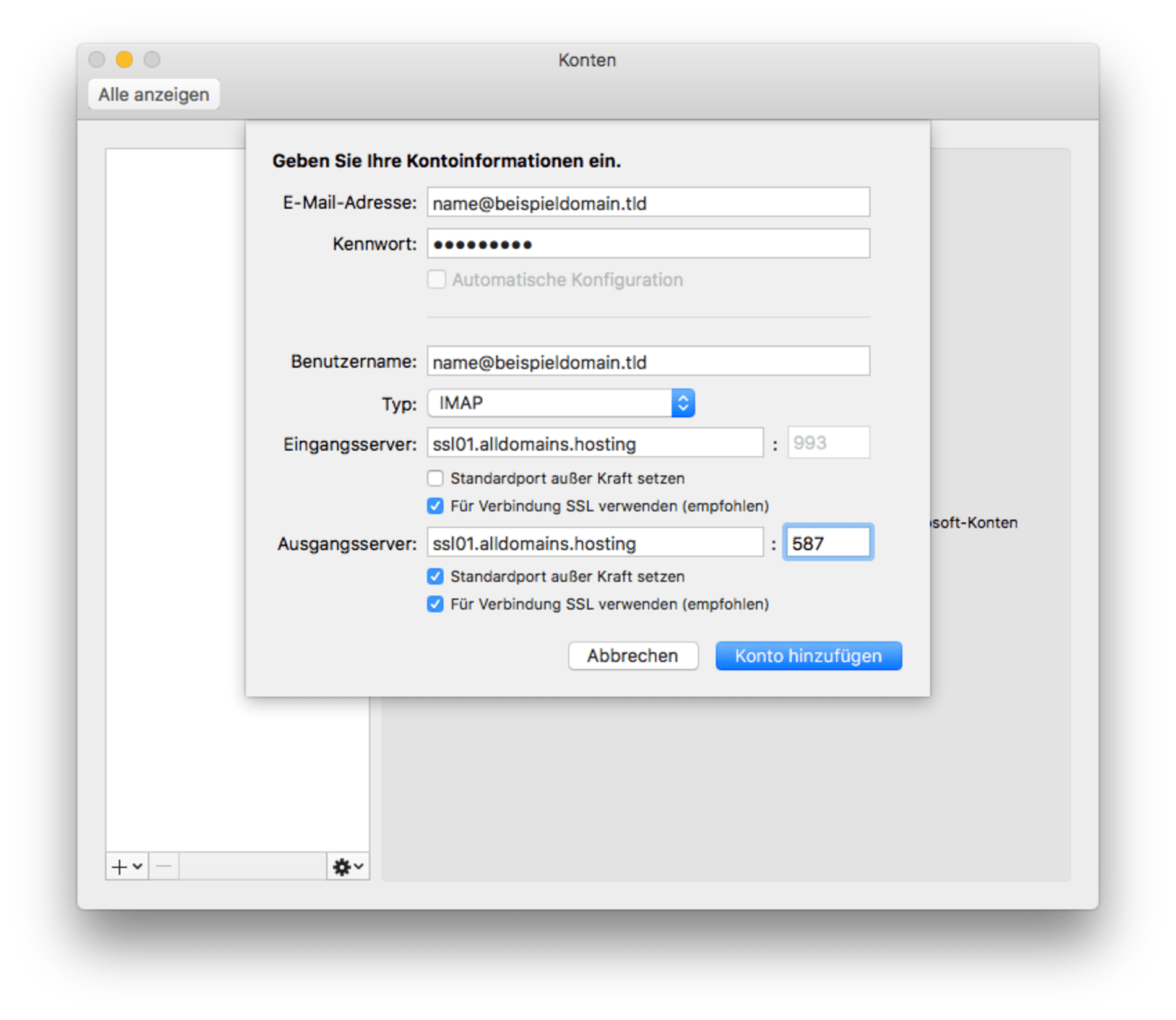 Outlook 2016 für Mac einrichten EMail Konto anlegen Anleitung