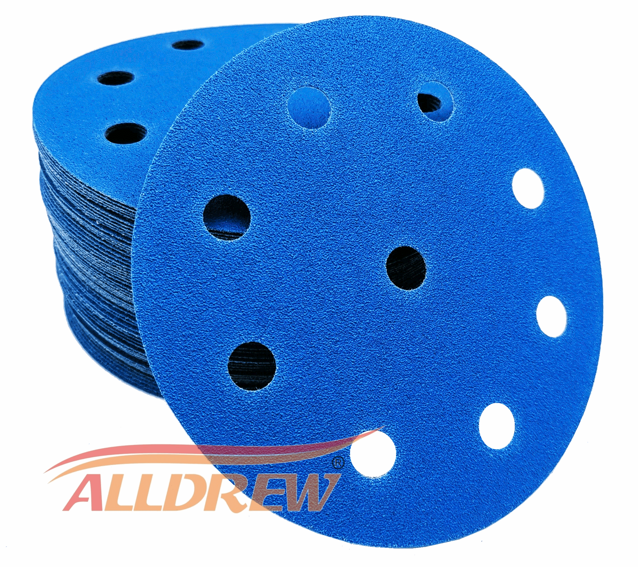 125mm / 5in Wet or Dry Sanding Discs DEERFOS Hook and Loop 9 Hole