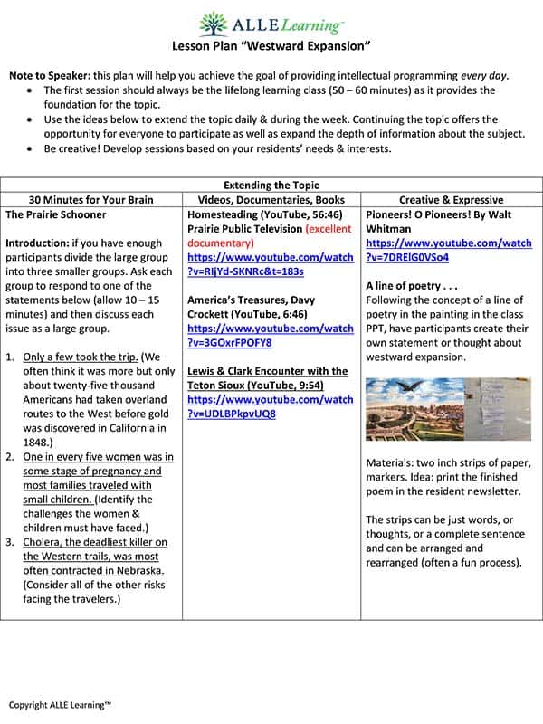 About ALLE Lifelong Learning Programs ALLE Learning Lifelong