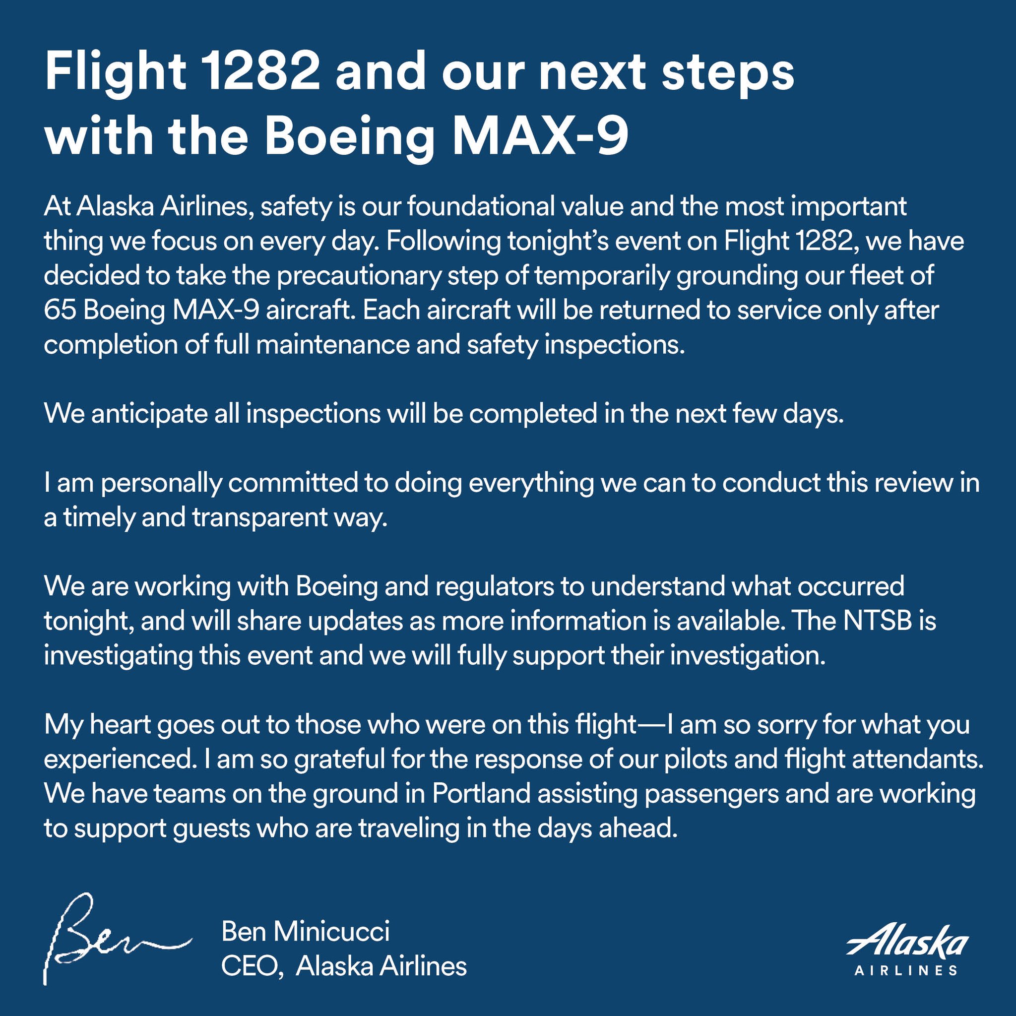 alaska airlines statement
