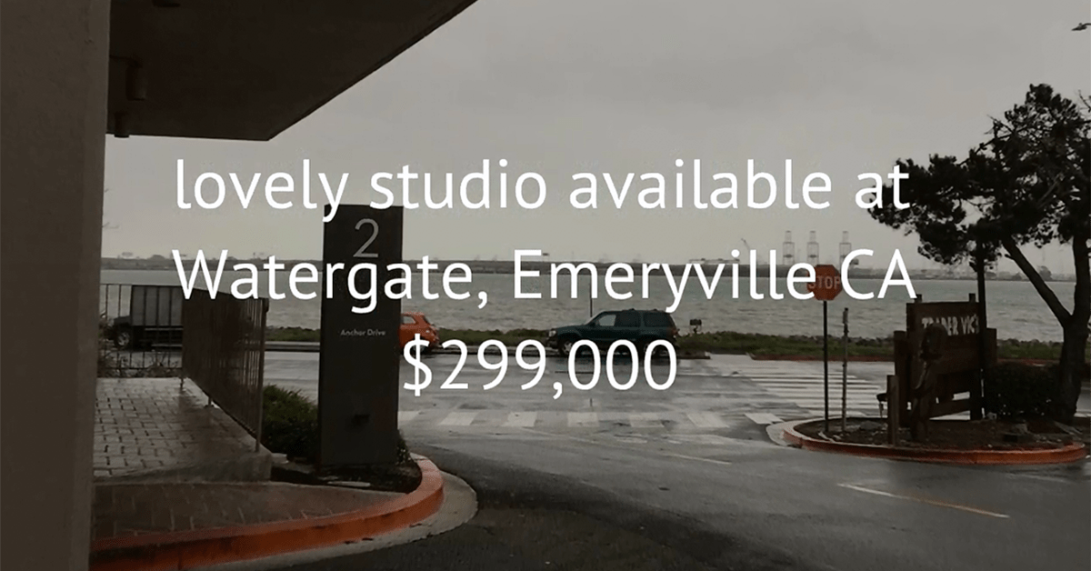 Studio available at Watergate, Emeryville CA 299,000 All East Bay