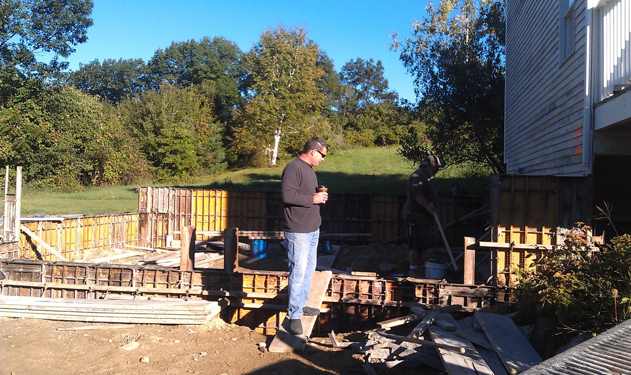 The Foundation in Amherst NH for the Garage Project is in! Allen