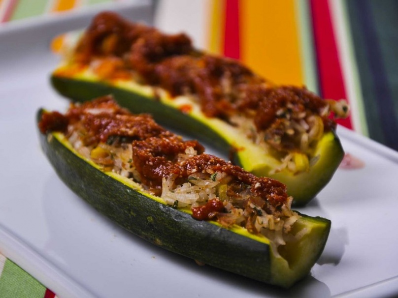 courgette farcie au riz sans viande