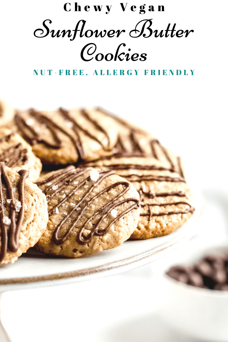 Easy Chewy Sunflower Butter Cookies Vegan Gluten free, Nut free Allergylicious
