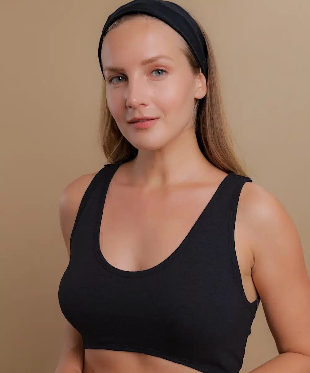 COTTONIQUE Moisture Wicking Women's Bra Liner Black/ White Allergy