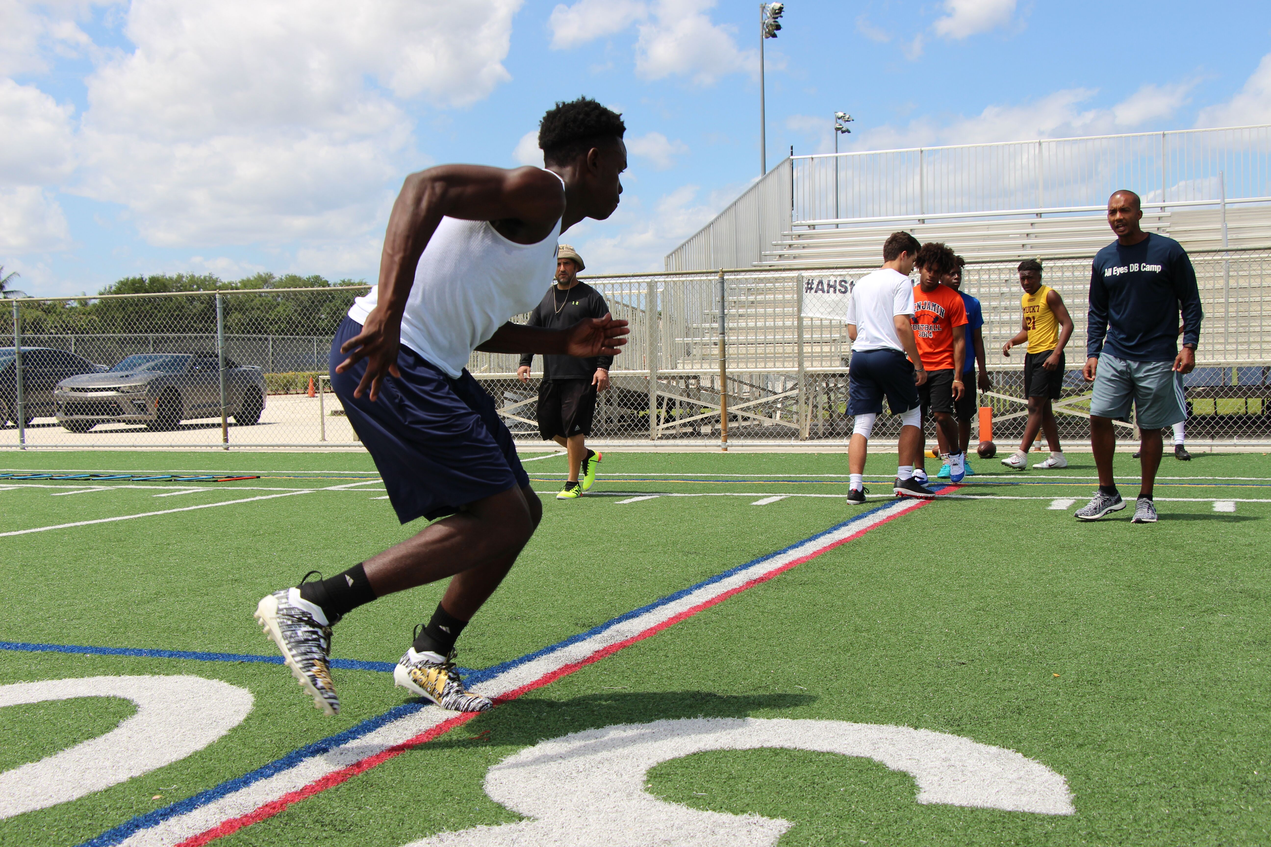 Defensive Back and Linerback Drills All Eyes DB Camp