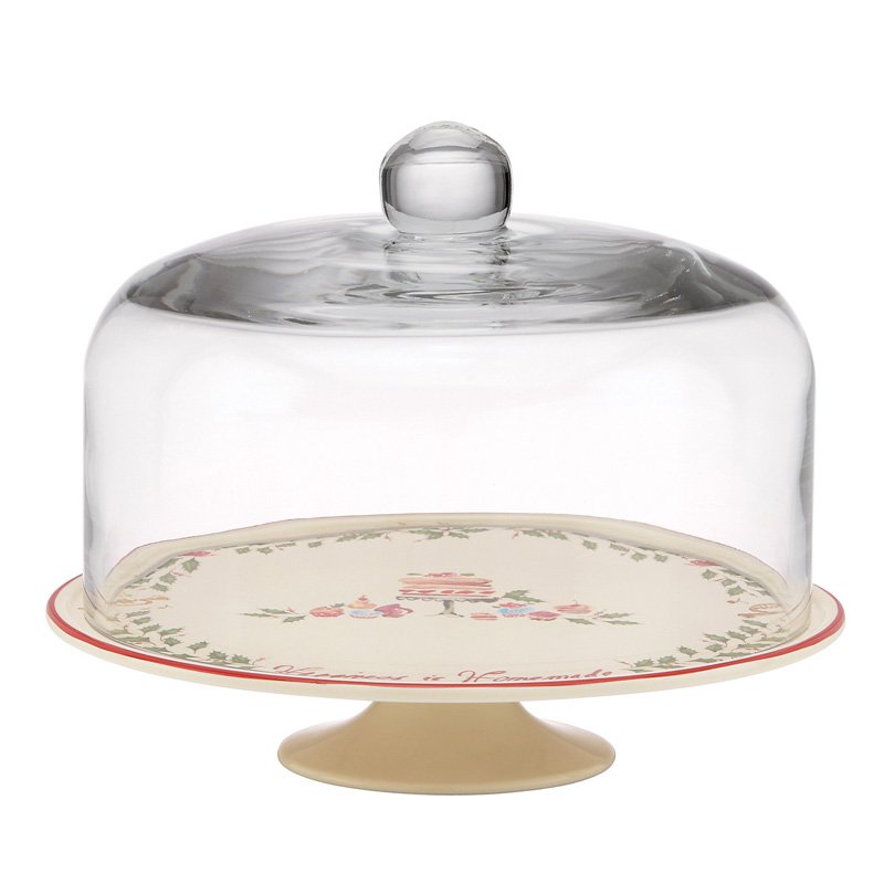 Cake Plate And Dome. Libbey Selene Glass Cake Stand with Dome Lid