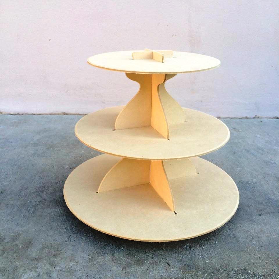 Cupcake Stand Wood. Efavormart 14" Tall 3 Tier Rustic Wood Slice