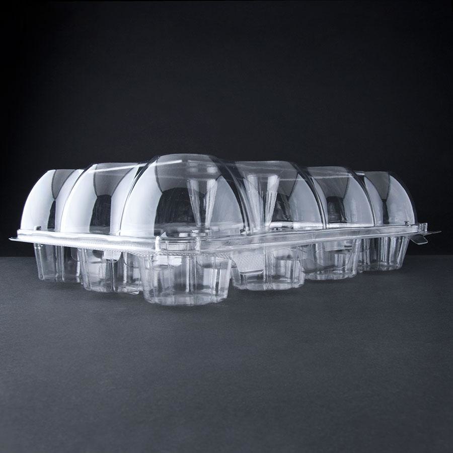 Clear Plastic Cupcake Containers. (12 Pack x 20 Sets) Gencywe Stackable