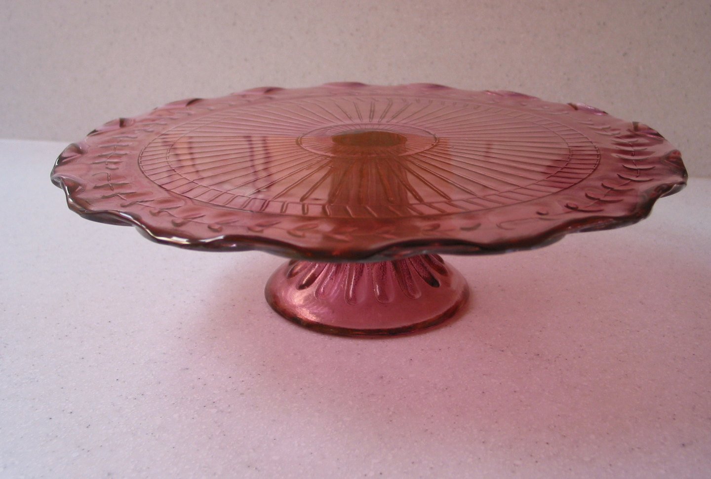 Colored Glass Cake Stand. Jadeite 6" Glass Cake Stand By Mosser Glass.