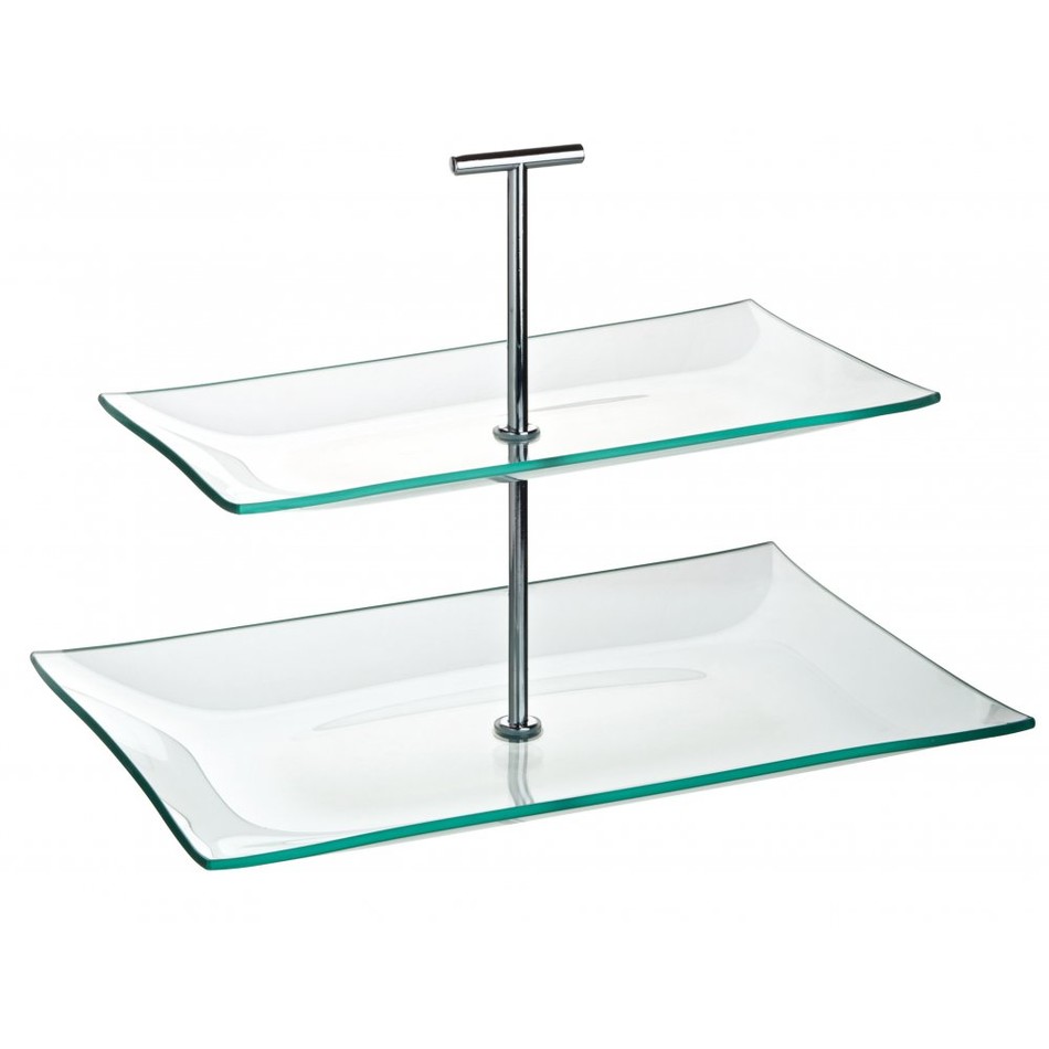 Glass Tiered Stand. Home Dess Chef Buddy Three Tier Square Glass Buffet