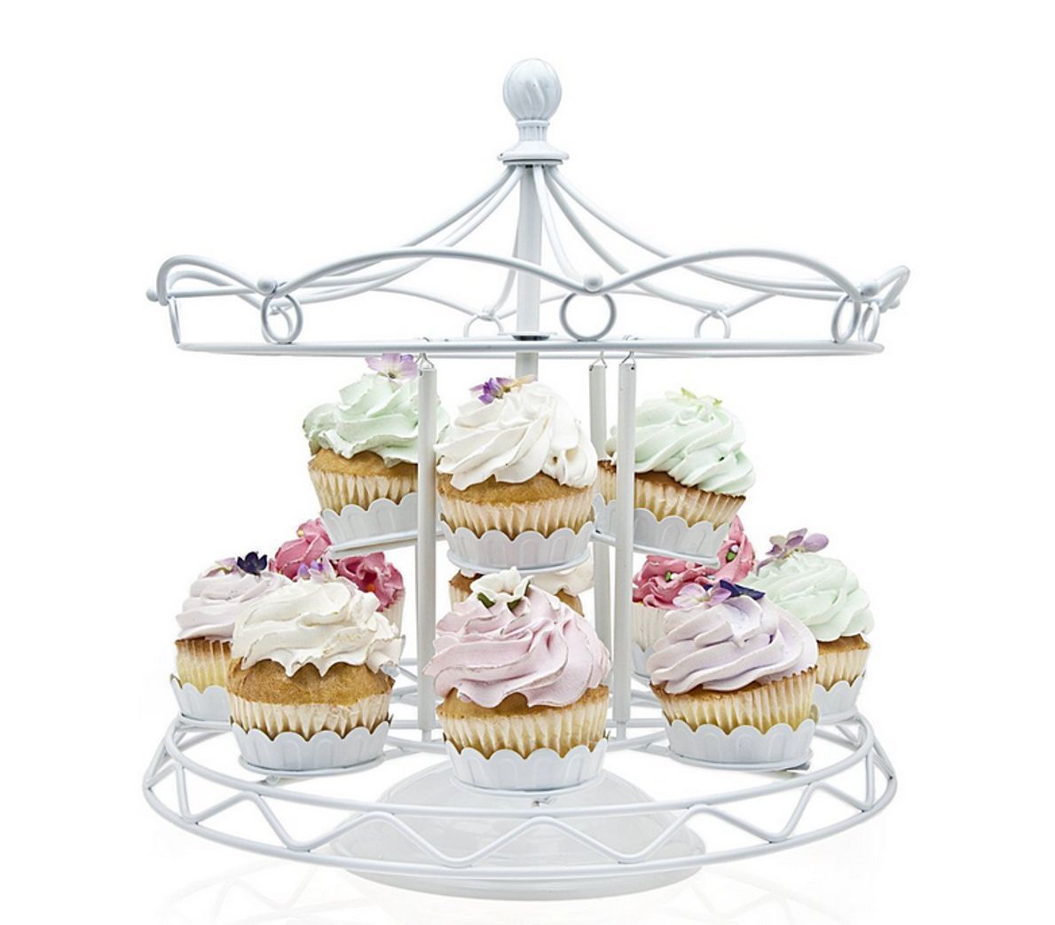 White Metal Cupcake Stand. CWJCYTNSN White Cupcake Stand Set of 4, 3