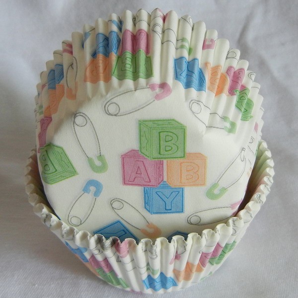 Baby Shower Cupcake Liners. Wilton Baby Feet Standard Baking Cups,75Count.
