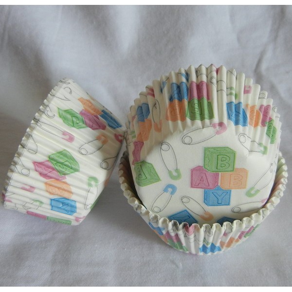 Baby Shower Cupcake Liners. Wilton Baby Feet Standard Baking Cups,75Count.